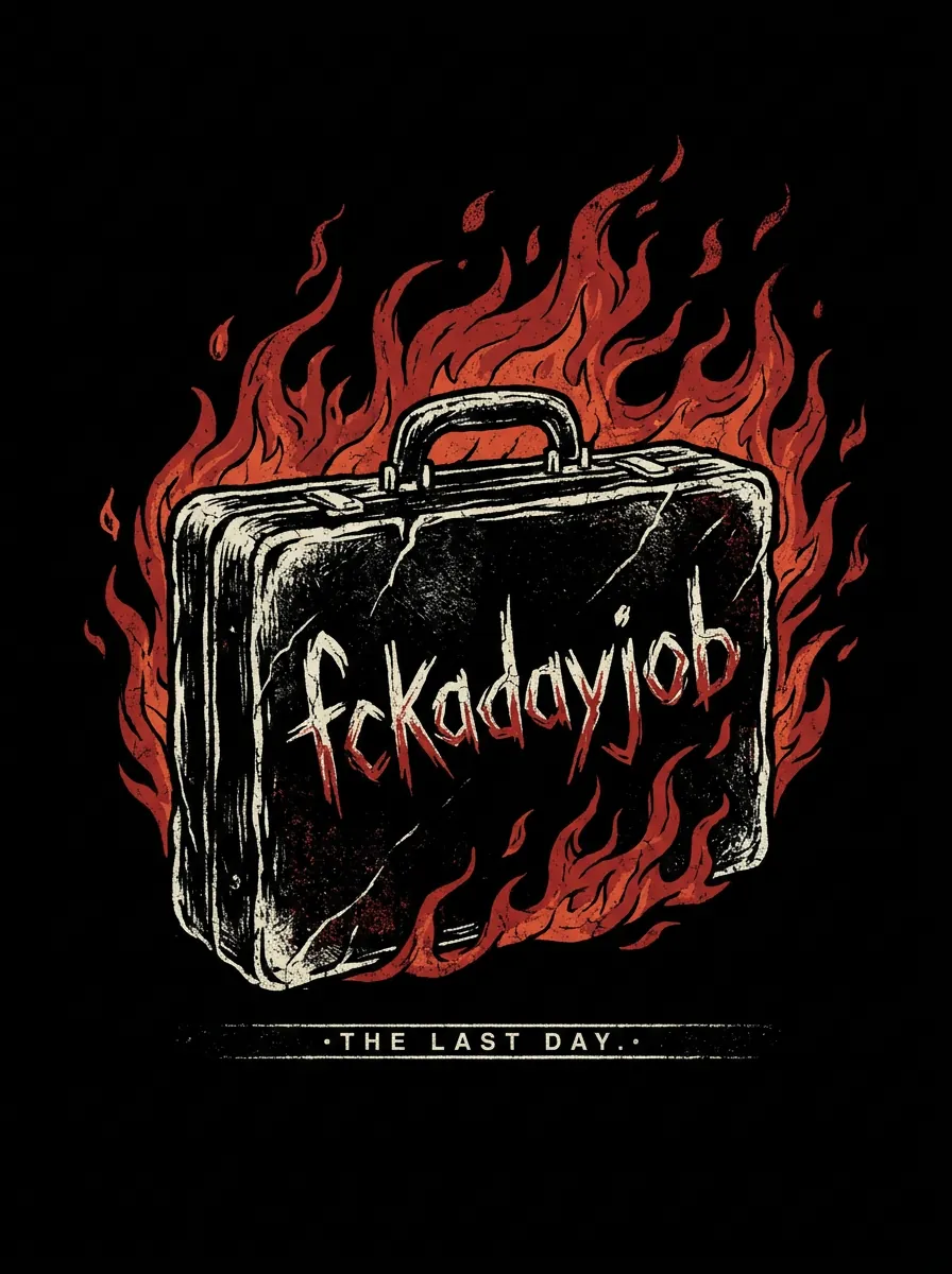 The Last Day — burning briefcase print