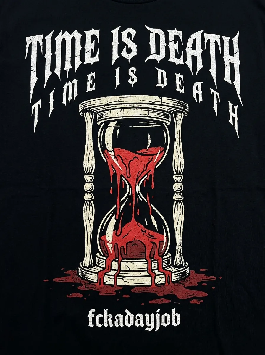 TIME IS DEATH — bleeding hourglass print