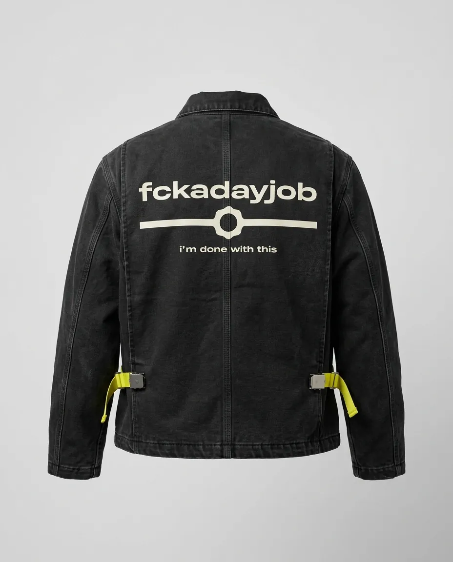 fckadayjob work jacket back print