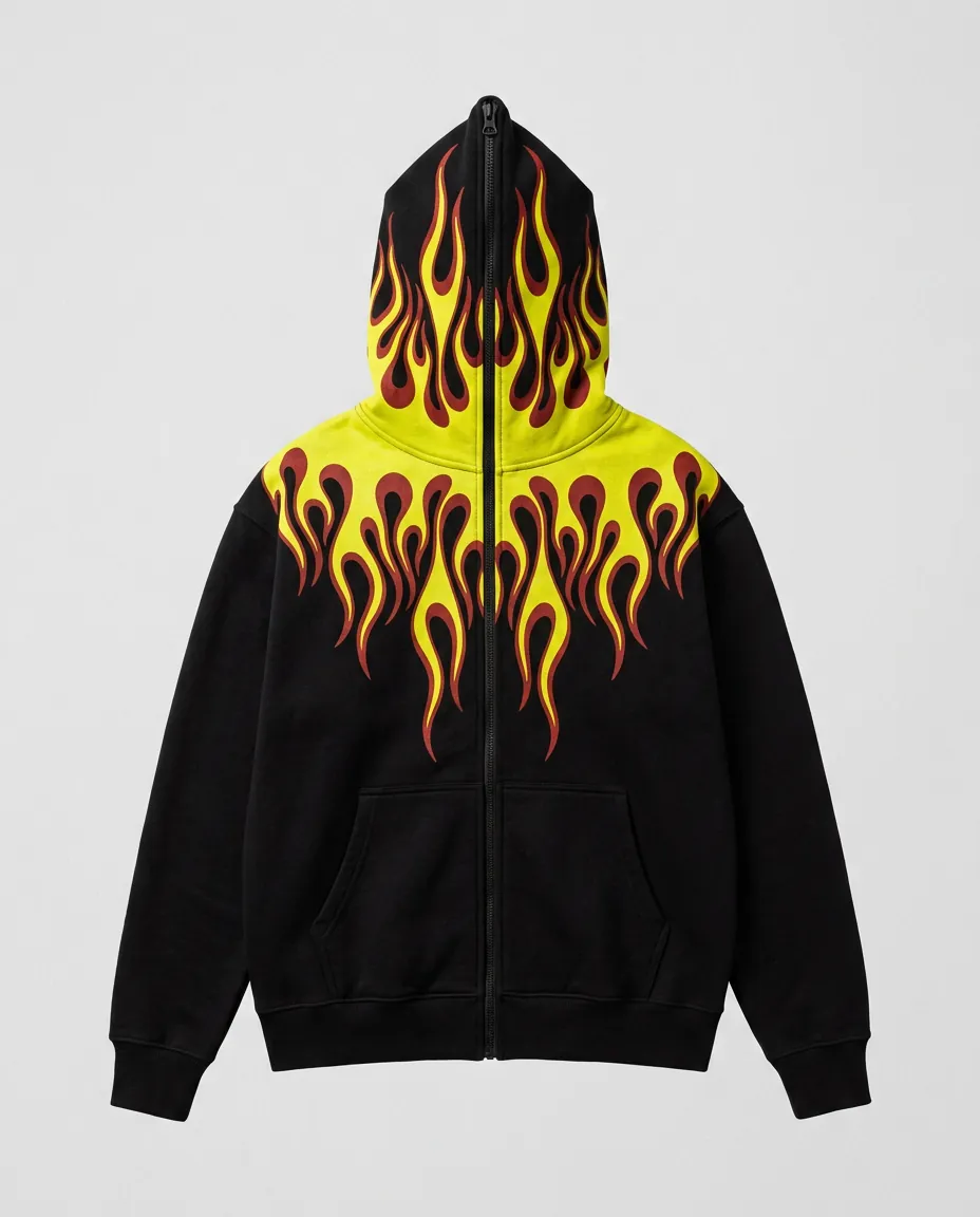 flame zip hoodie