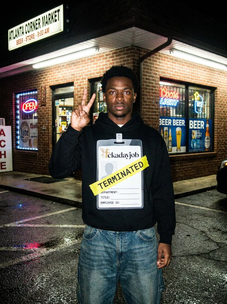 TERMINATED hoodie, corner store Atlanta