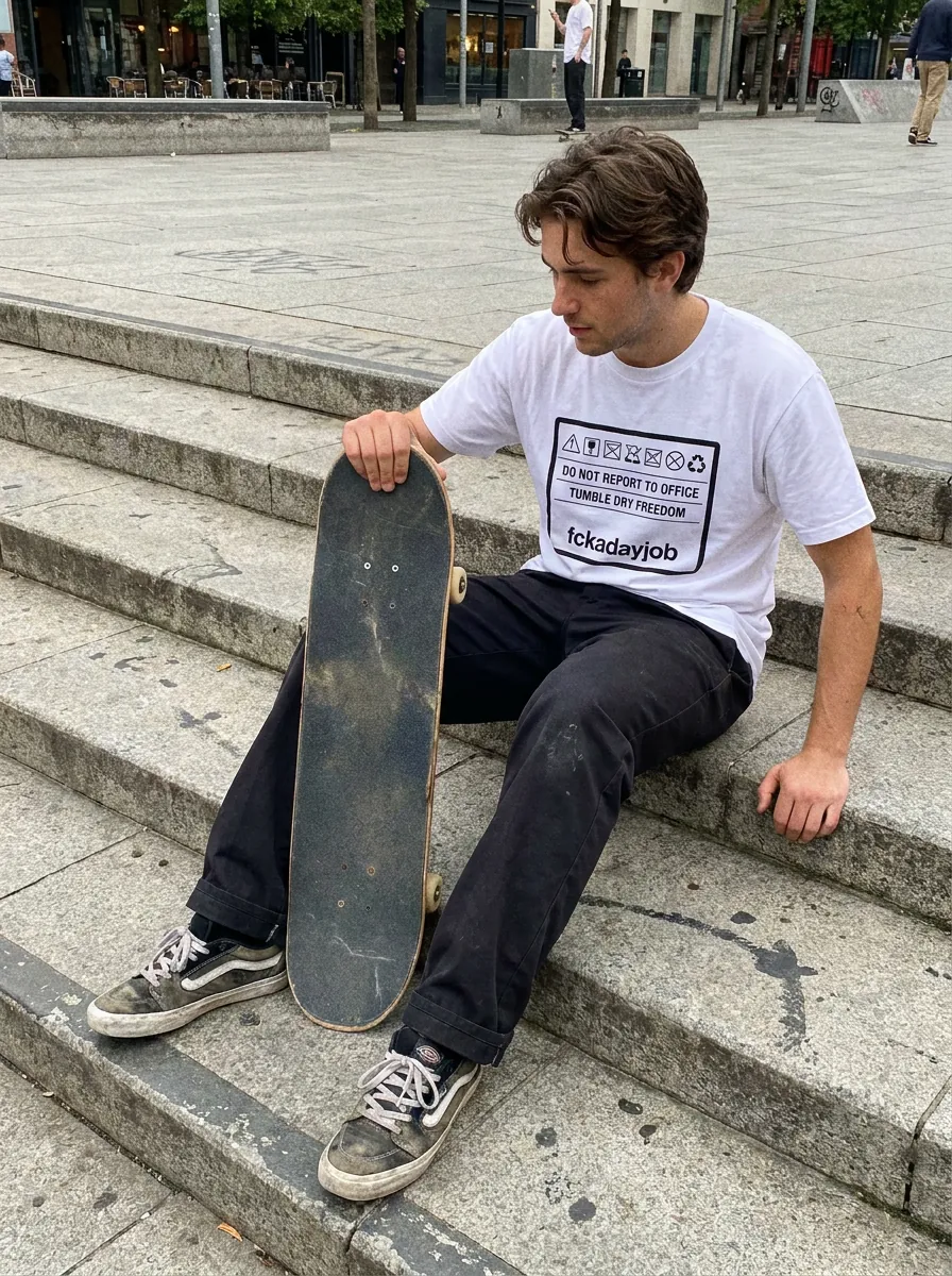 care-label tee at the skate spot