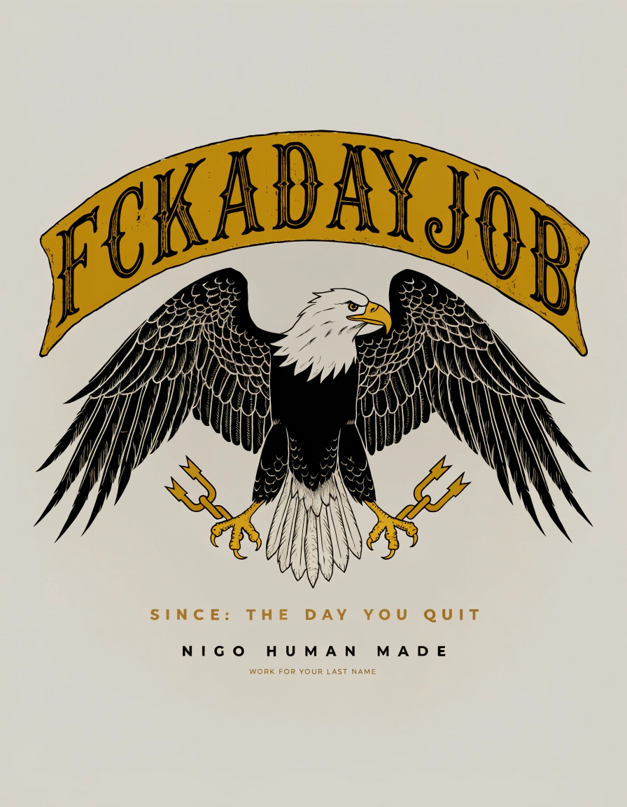 FCK A Day Job — screen-print on cream vol.2